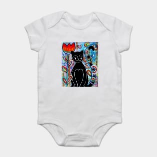 Black Cat Garden Baby Bodysuit